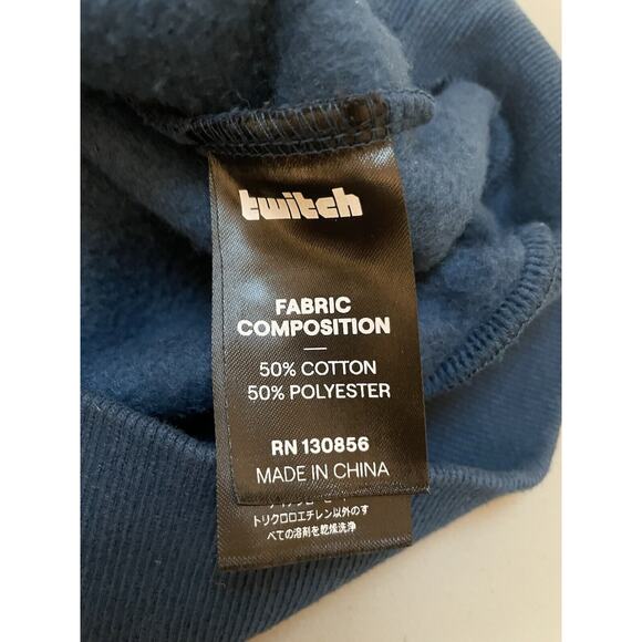 Twitch Mens M Blue Hoodie Unisex Pullover Cotton Sweatshirt Hooded NWOT - Picture 7 of 10